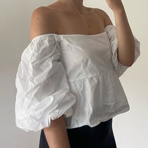 Faithfull the Brand Babydoll Top Puff Sleeve Size Medium